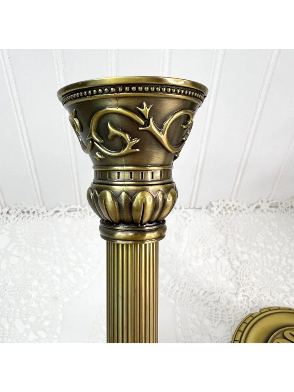 Vtg Party Lite Classic Creations 2 Satin Gold 10.5" Tall Taper Candle Holders - Picture 3 of 12